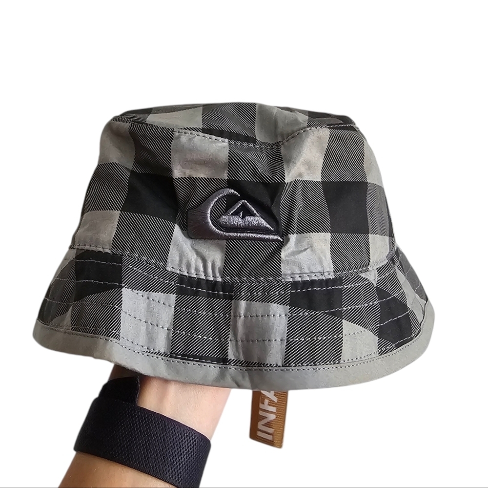 Quiksilver Checkered Bucket Hat Infant Black and Gray New